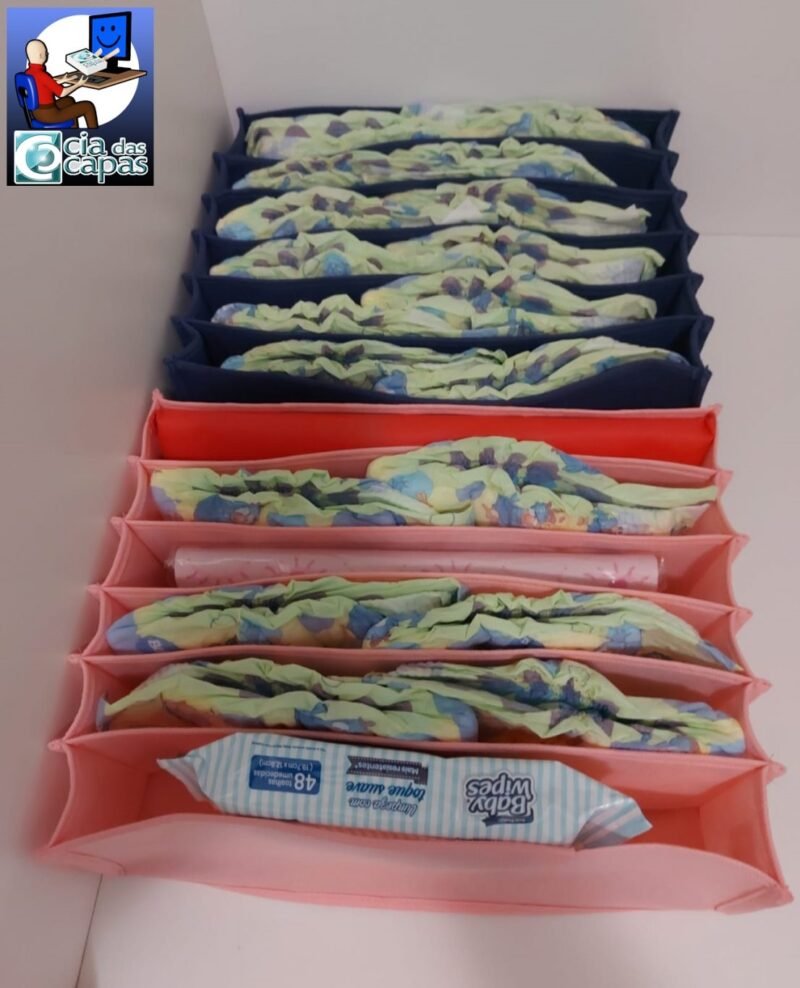 Colmeia Organizadora para Roupa de Bebê em TNT Azul (5 pçs) - Imagem 8