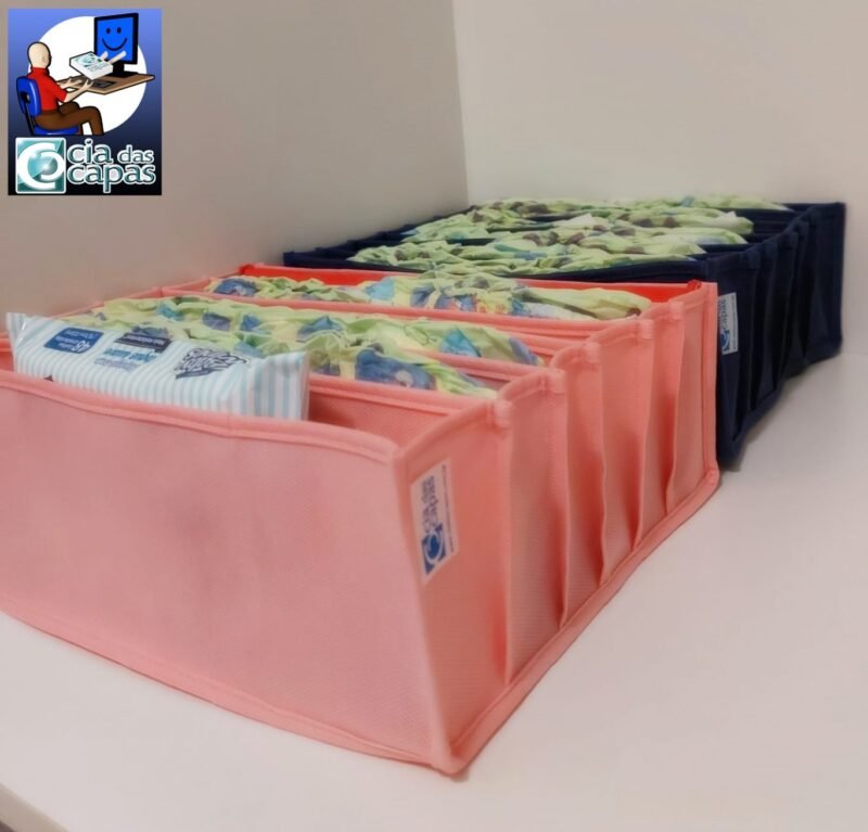 Colmeia Organizadora para Roupa de Bebê em TNT Azul (5 pçs) - Imagem 9