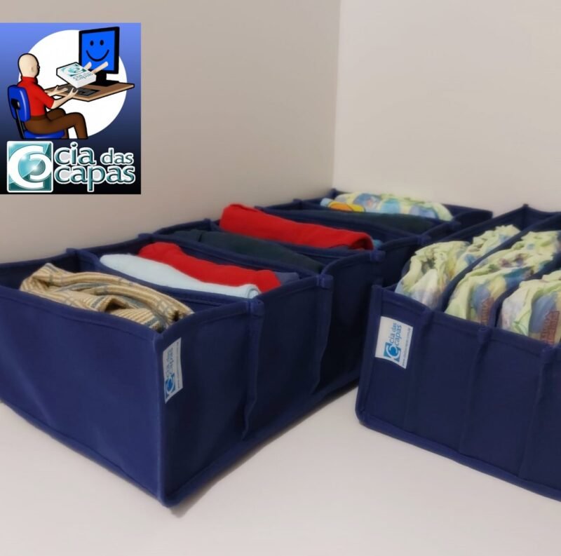 Colmeia Organizadora para Roupa de Bebê em TNT Azul (5 pçs) - Imagem 6